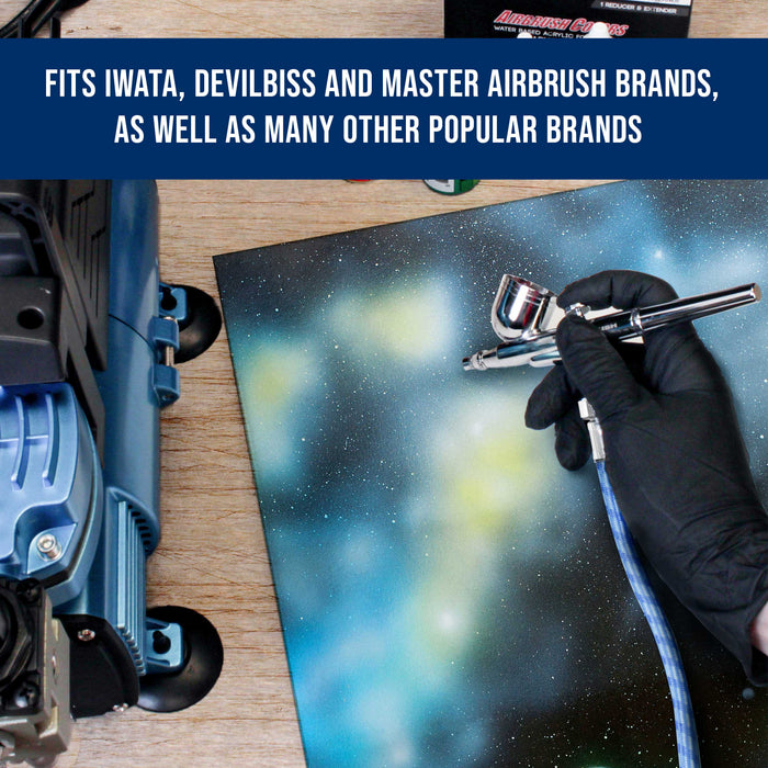 Master Airbrush Super Premium 6 Foot Nylon Braided Airbrush Hose with Silicone Tubing - Standard 1/8" Size Fitting Ends, Flexible, Durable