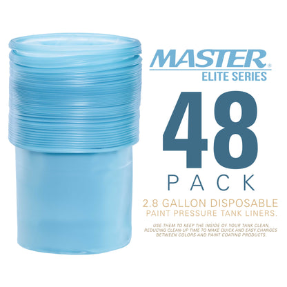 2.8 Gallon Paint Pressure Pot Tank Liners, Pack of 48 - Disposable Liners that Fit Most 2.5 to 2.8 Gallon Tanks,  Models