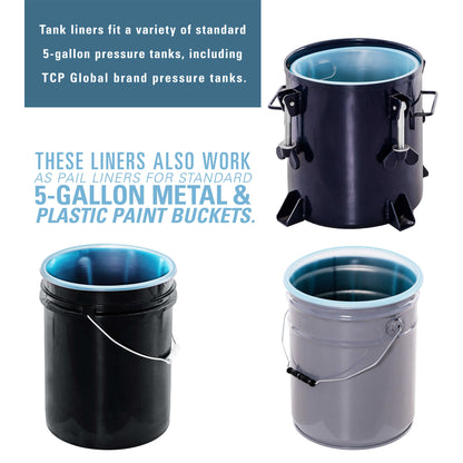 5 Gallon Paint Pressure Pot Tank Liners, Pack of 48 - Disposable Liners that Fit Most 5 Gallon Tanks,  Models - Pail Bucket Liner