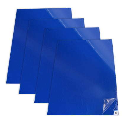 Sticky Tacky Adhesive Cleanroom Floor Mats, 24" x 36", 4 Packs of 30 Blue Sheets - Trap Debris, Laboratory, Spray Booth, Construction