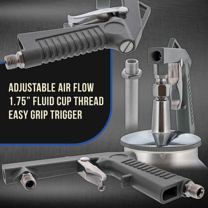 Undercoating Spray Gun with Regulator & 25 oz Suction Feed Cup - Pneumatic Automotive Application Sprayer Undercoating Gun for Truck Bed Liner