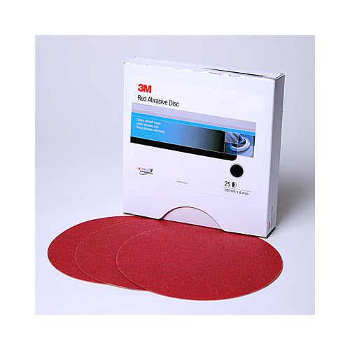 Red Abrasive Stikit Sanding Discs, 8 in, 40 grit, D Weight, 01101 (25/Pack)