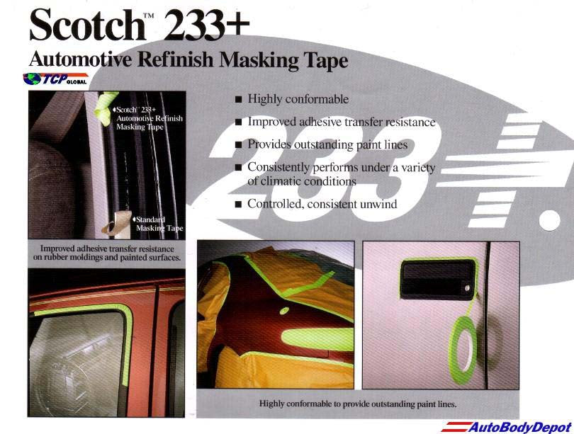 Scotch 233+ Performance Green Masking Tape, 24 mm. width x 55 m. (6/Rolls)