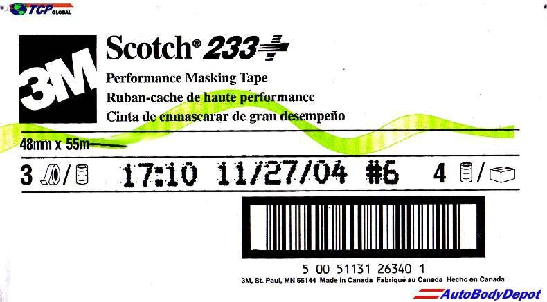 3M 26341 Scotch 72 mm x 55 M 233+ Performance Masking Tape