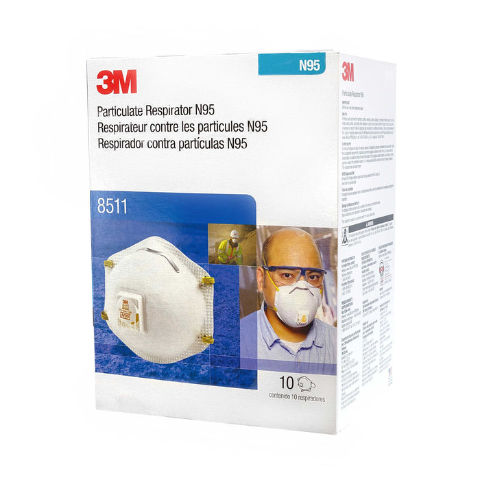 3M 7185/8511 N95 Particulate Respirator Mask, 1 New Box of 10 Masks