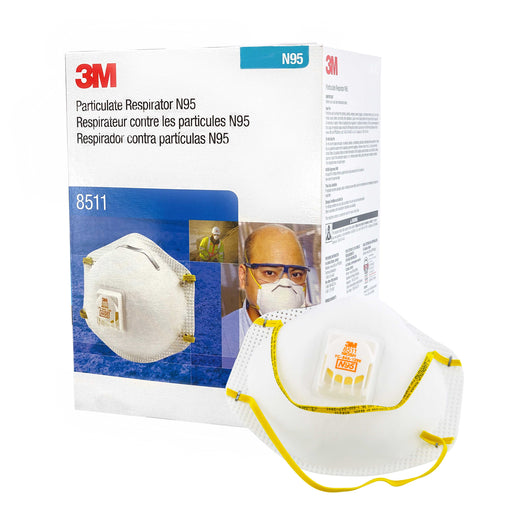 3M 7185/8511 N95 Particulate Respirator Mask, 1 New Box of 10 Masks