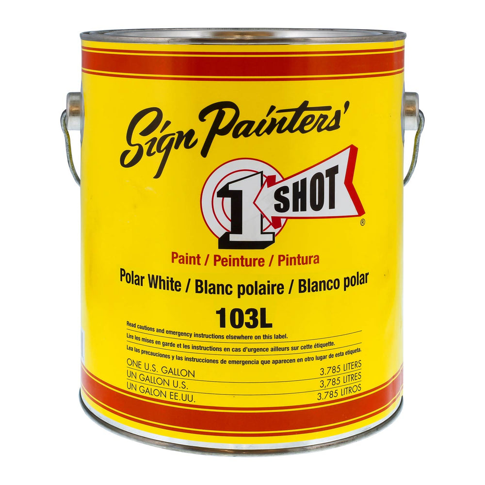 Polar White Pinstriping Lettering Enamel Paint, Gallon