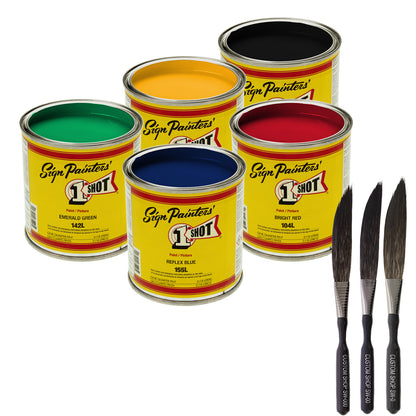Secondary Colors 5 Color Striping Enamel Kit, 1/4 Pint Cans