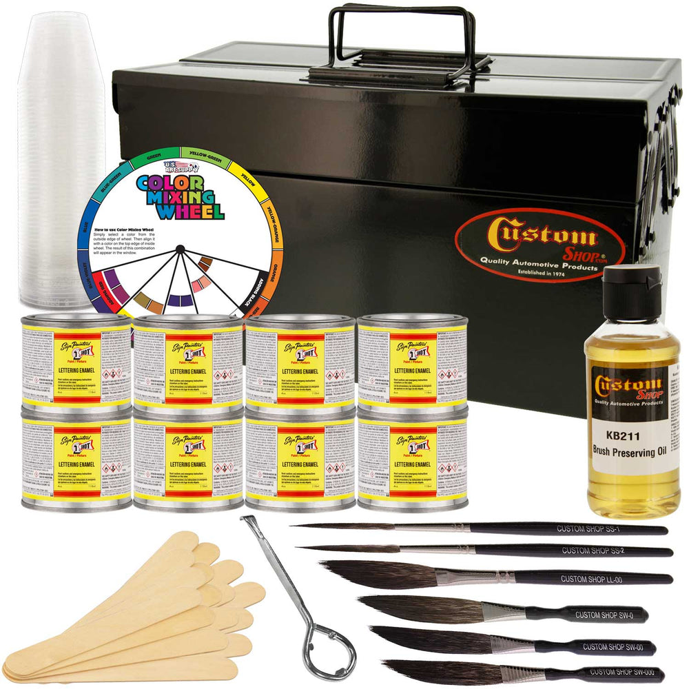 One Shot Complete Striper Pinstriping Starter Kit - 8 Colors