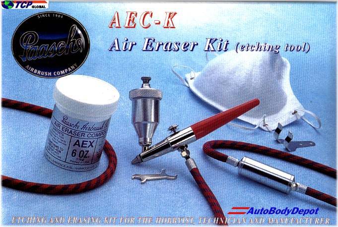 Aec Air Eraser Fine Detail Abrasive Etching Tool Kit with 6 oz Compound, Hose, Wrench, Hanger & Respirator