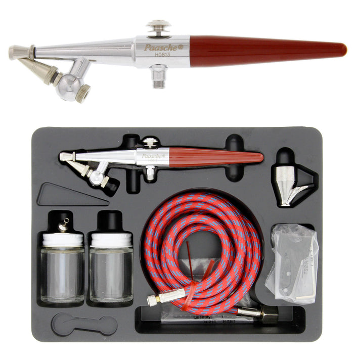 H Series Single-Action Siphon Feed Airbrush Set with Multiple tips & Bottles