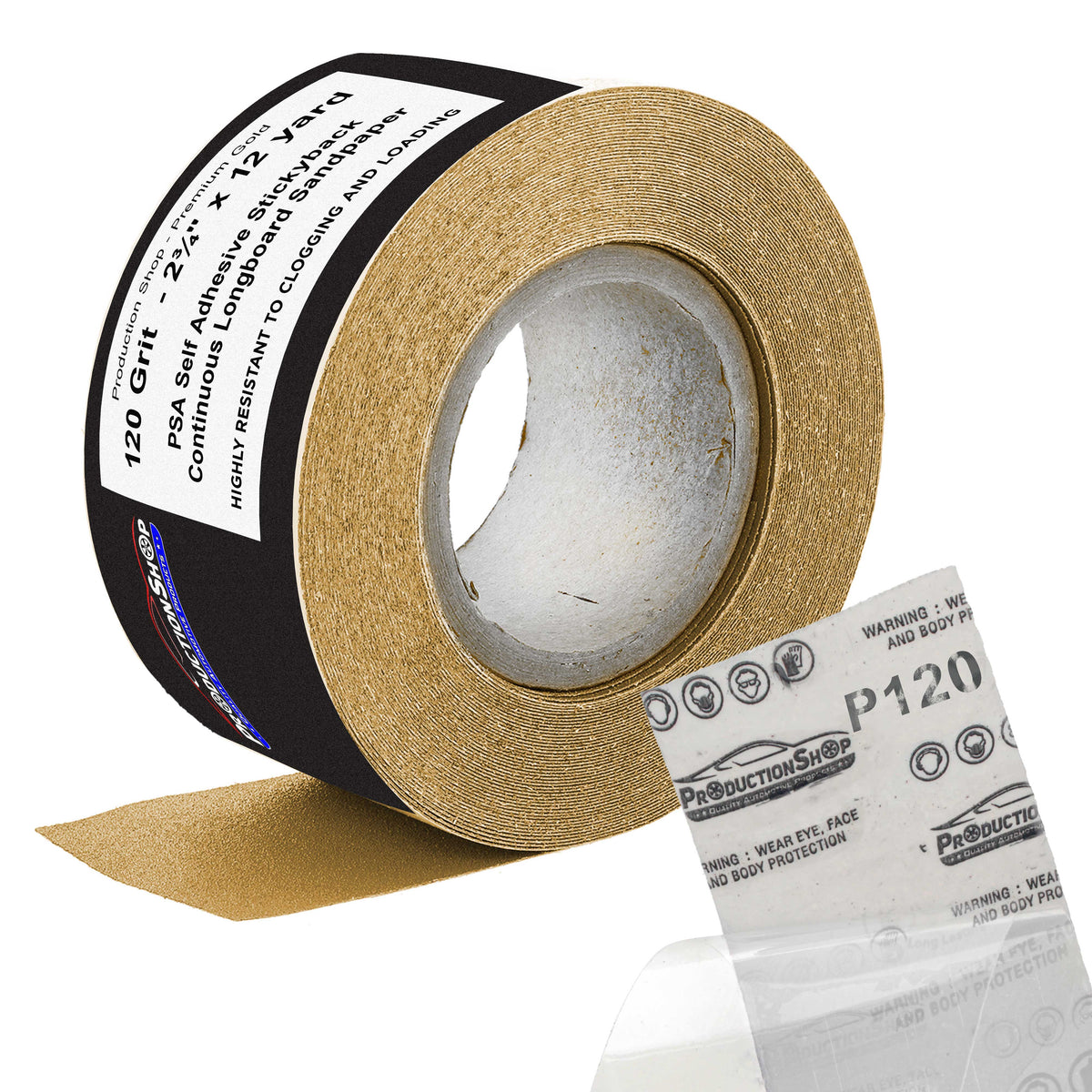 Dura-Gold 120 Grit Gold Longboard Sandpaper Roll 2-3/4" Wide, 12yds - Foto 3