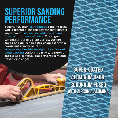 120 Grit PSA Rhombus Diamond Shape Blue Longboard Sandpaper, 2-3/4" Wide Continuous 12 Yard Roll - Self Adhesive Stickyback