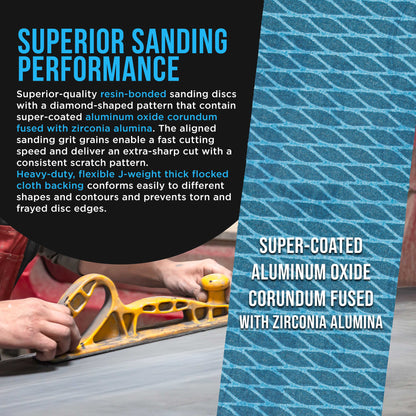 180 Grit PSA Rhombus Diamond Shape Blue Longboard Sandpaper, 2-3/4" Wide Continuous 12 Yard Roll - Self Adhesive Stickyback