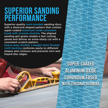 400 Grit PSA Rhombus Diamond Shape Blue Longboard Sandpaper, 2-3/4" Wide Continuous 12 Yard Roll - Self Adhesive Stickyback