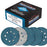 Premium 60 Grit 5" Rhombus Diamond Shape Blue Sanding Discs, 8-Hole, Box of 50 - Hook & Loop Anti-Clogging J-Cloth Dustless Sandpaper for Random Orbital Sanders, Sand Auto Paint, Wood