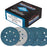 Premium 80 Grit 5" Rhombus Diamond Shape Blue Sanding Discs, 8-Hole, Box of 50 - Hook & Loop Anti-Clogging J-Cloth Dustless Sandpaper for Random Orbital Sanders, Sand Auto Paint, Wood