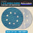 Premium 180 Grit 5" Rhombus Diamond Shape Blue Sanding Discs, 8-Hole, Box of 50 - Hook & Loop Anti-Clogging J-Cloth Dustless Sandpaper for Random Orbital Sanders, Sand Auto Paint, Wood