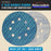 Premium 220 Grit 5" Rhombus Diamond Shape Blue Sanding Discs, 8-Hole, Box of 50 - Hook & Loop Anti-Clogging J-Cloth Dustless Sandpaper for Random Orbital Sanders, Sand Auto Paint, Wood