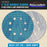 Premium 320 Grit 5" Rhombus Diamond Shape Blue Sanding Discs, 8-Hole, Box of 50 - Hook & Loop Anti-Clogging J-Cloth Dustless Sandpaper for Random Orbital Sanders, Sand Auto Paint, Wood