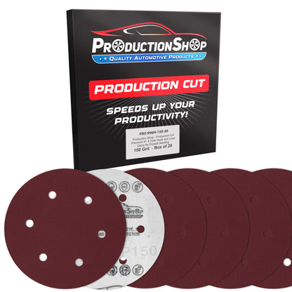 Premium 9" Red 6-Hole Pattern 150 Grit Sanding Discs, Box of 20 - Dustless Hook & Loop Backing Sandpaper for Drywall Power Sanders, Medium-Cut Abrasive