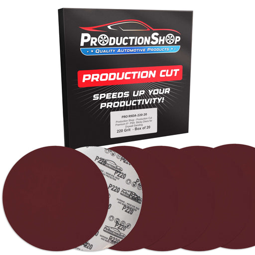 Premium 9" PSA Red 220 Grit Sanding Discs, Box of 20 - Self Adhesive Stickyback Sandpaper for Drywall Power Sanders, Coarse-Cut Abrasive - Woodworking, Sand Wood, Metal Automotive Paint