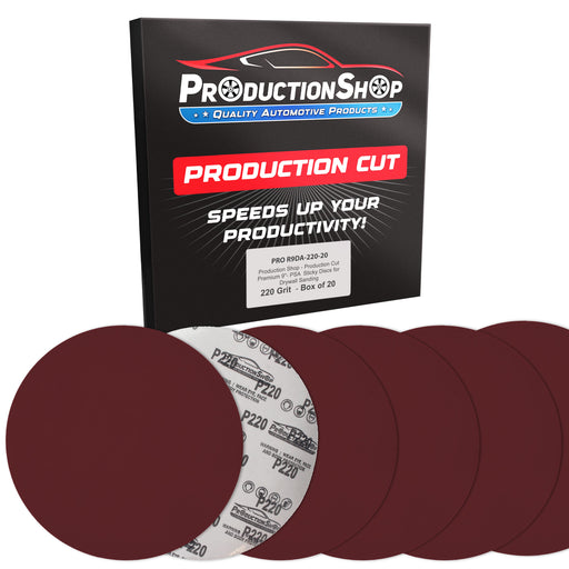 Premium 9" Red 220 Grit Sanding Discs, Box of 20 - No-Hole Hook & Loop Backing Sandpaper for Drywall Power Sanders, Coarse-Cut Abrasive - Woodworking, Sand Wood, Metal Automotive Paint