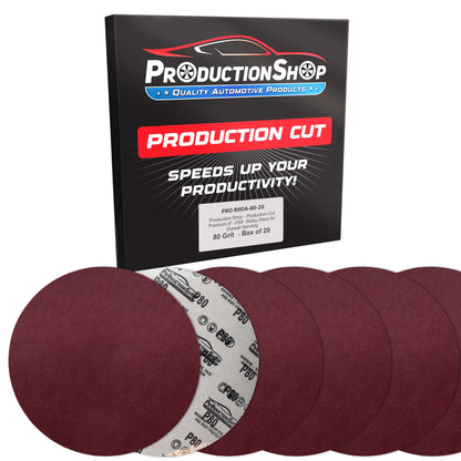 Premium 9" PSA Red 80 Grit Sanding Discs, Box of 20 - Self Adhesive Stickyback Sandpaper for Drywall Power Sanders, Coarse-Cut Abrasive
