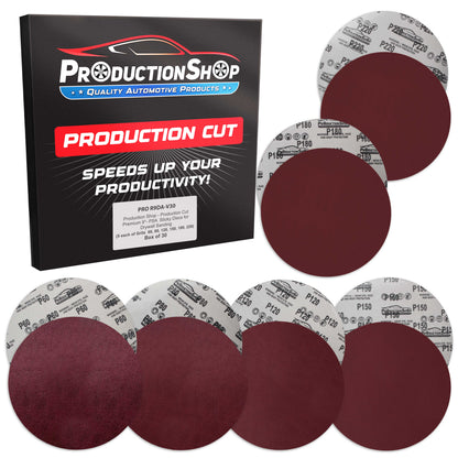 Premium 9" PSA Red Sanding Discs, 30 Disc Variety Pack, Grits 60, 80, 120, 150, 180, 220 - Self Adhesive Stickyback Sandpaper for Drywall Power Sander