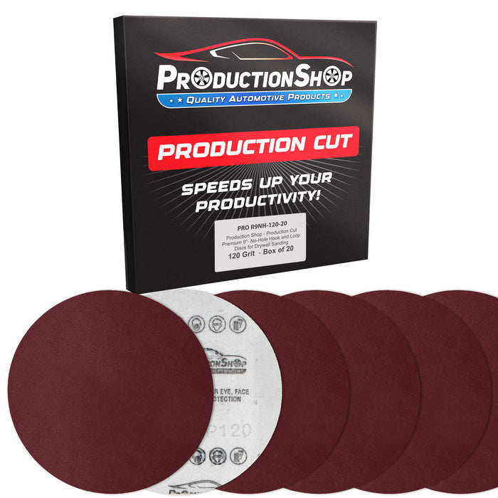 Premium 9" Red 120 Grit Hook & Loop Sanding Discs, Box of 20 - Sandpaper for Drywall Power Sanders, Medium-Cut Abrasive - Woodworking, Sand Wood Metal Automotive Paint