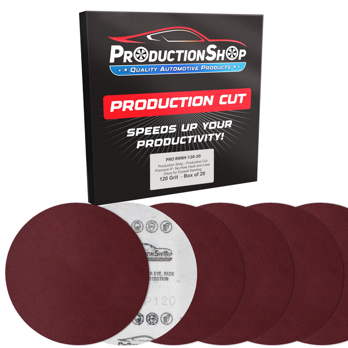 Premium 9" Red 120 Grit PSA Sanding Discs, Box of 20 - Self Adhesive Stickyback Sandpaper for Drywall Power Sanders, Medium-Cut Abrasive - Woodworking, Sand Wood Metal Automotive Paint