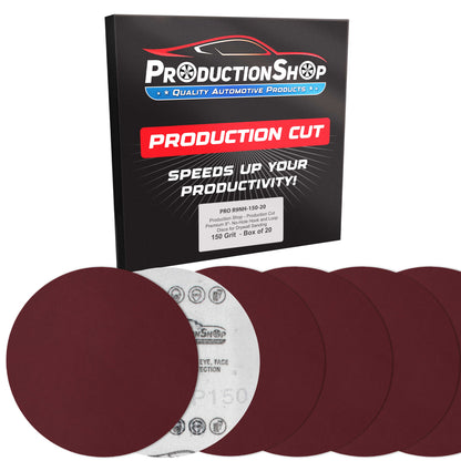 Premium 9" Red 150 Grit Hook & Loop Sanding Discs, Box of 20 - Sandpaper for Drywall Power Sanders, Medium-Cut Abrasive
