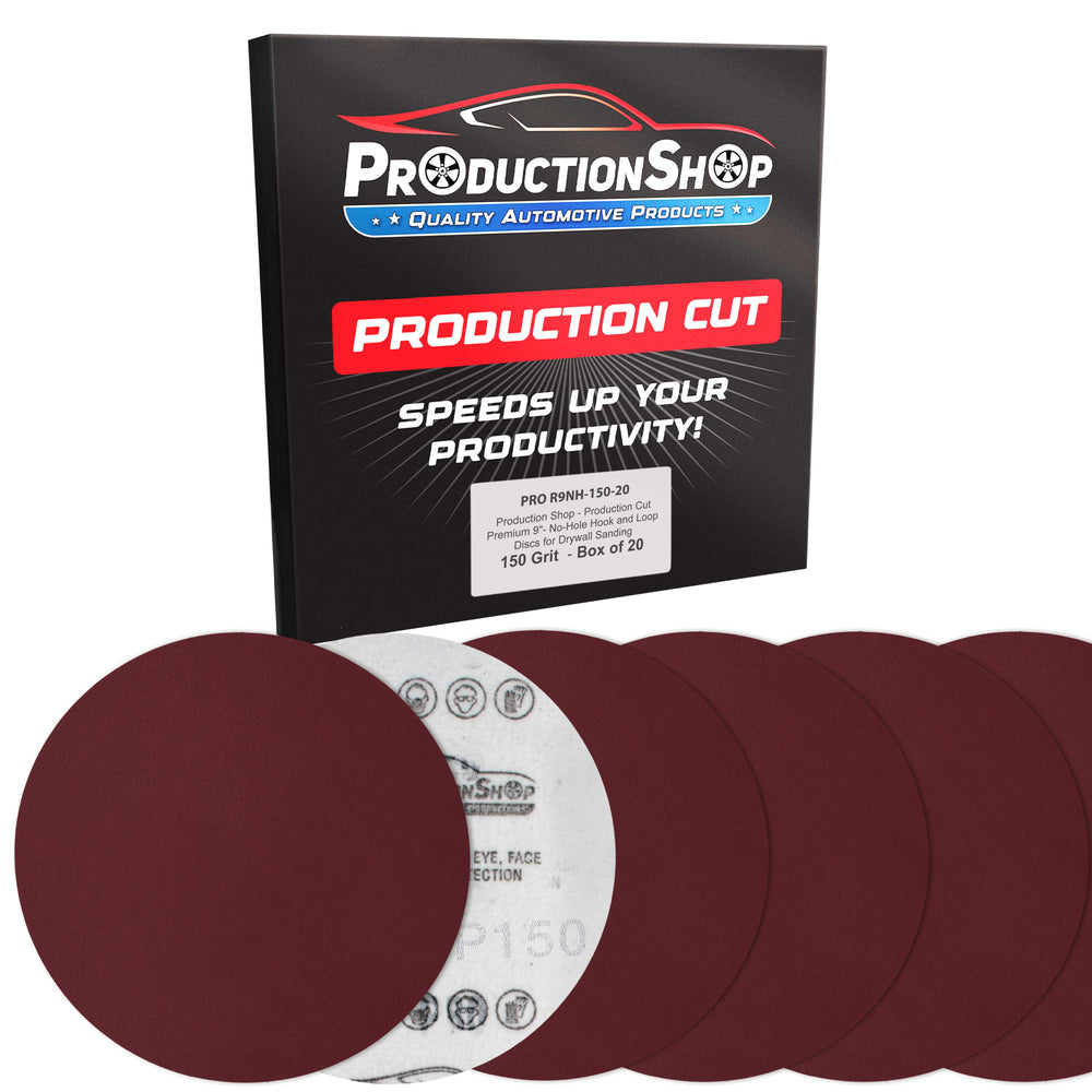 Premium 9" Red 150 Grit Hook & Loop Sanding Discs, Box of 20 - Sandpaper for Drywall Power Sanders, Medium-Cut Abrasive - Woodworking, Sand Wood Metal Automotive Paint