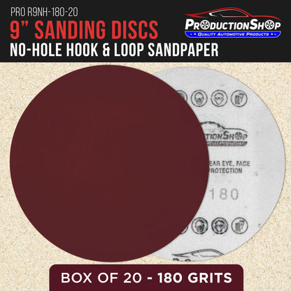 Premium 9" Red 180 Grit Hook & Loop Sanding Discs, Box of 20 - Sandpaper for Drywall Power Sanders, Medium-Cut Abrasive