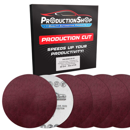 Premium 9" Red 60 Grit Hook & Loop Sanding Discs, Box of 20 - Sandpaper for Drywall Power Sanders, Coarse-Cut Abrasive
