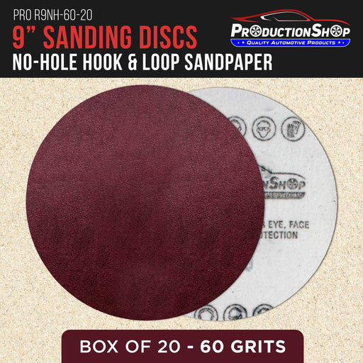 Premium 9" Red 60 Grit Hook & Loop Sanding Discs, Box of 20 - Sandpaper for Drywall Power Sanders, Coarse-Cut Abrasive - Woodworking, Sand Wood Metal Automotive Paint