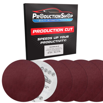 Premium 9" Red 80 Grit Hook & Loop Sanding Discs, Box of 20 - Sandpaper for Drywall Power Sanders, Coarse-Cut Abrasive