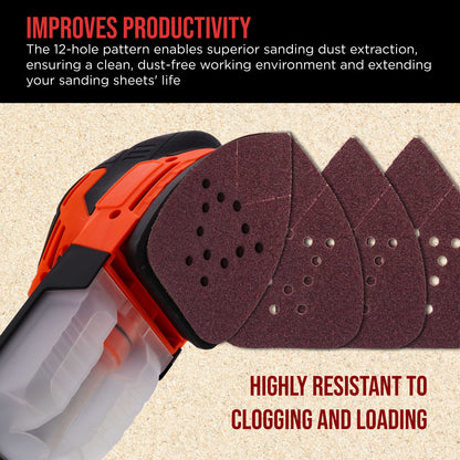 Premium 12-Hole Pattern Mouse Detail Sander Sandpaper Sheets, 160 Disc Variety Pack, Grits 40, 60, 80, 100, 120, 150, 180, 220, 320, 400, 600, 800 - Hook & Loop