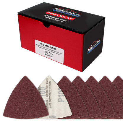 Premium 100 Grit Triangle Mouse Detail Sander Sandpaper Sheets, Box of 45 - Hook & Loop, Triangular Shaped Mouse Disc Pads - Oscillating Multi-Tools