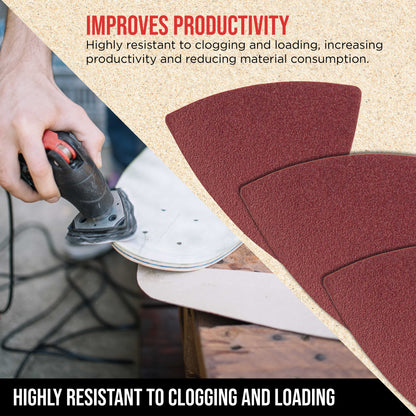 Premium 120 Grit Triangle Mouse Detail Sander Sandpaper Sheets, Box of 45 - Hook & Loop, Triangular Shaped Mouse Disc Pads - Oscillating Multi-Tools