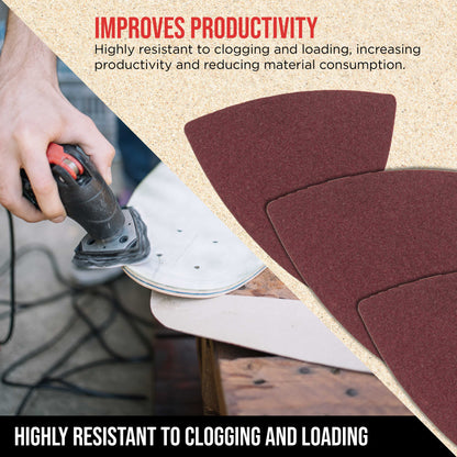 Premium 150 Grit Triangle Mouse Detail Sander Sandpaper Sheets, Box of 45 - Hook & Loop, Triangular Shaped Mouse Disc Pads - Oscillating Multi-Tools