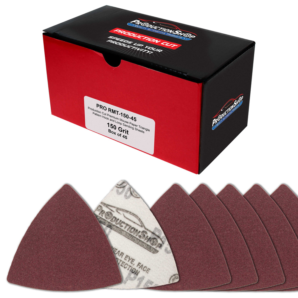 Premium 150 Grit Triangle Mouse Detail Sander Sandpaper Sheets, Box of 45 - Hook & Loop, Triangular Shaped Mouse Disc Pads - Oscillating Multi-Tools - Woodworking, Sand Furniture Paint