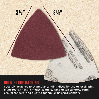 Premium 180 Grit Triangle Mouse Detail Sander Sandpaper Sheets, Box of 45 - Hook & Loop, Triangular Shaped Mouse Disc Pads - Oscillating Multi-Tools