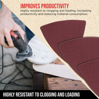 Premium 180 Grit Triangle Mouse Detail Sander Sandpaper Sheets, Box of 45 - Hook & Loop, Triangular Shaped Mouse Disc Pads - Oscillating Multi-Tools