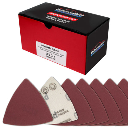 Premium 220 Grit Triangle Mouse Detail Sander Sandpaper Sheets, Box of 45 - Hook & Loop, Triangular Shaped Mouse Disc Pads - Oscillating Multi-Tools
