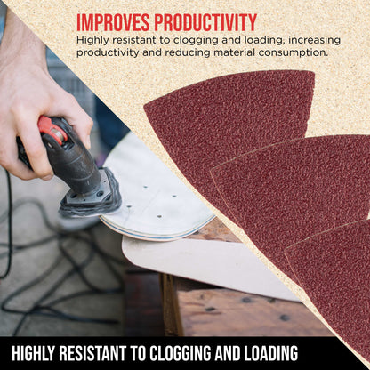 Premium 40 Grit Triangle Mouse Detail Sander Sandpaper Sheets, Box of 30 - Hook & Loop, Triangular Shaped Mouse Disc Pads - Oscillating Multi-Tools