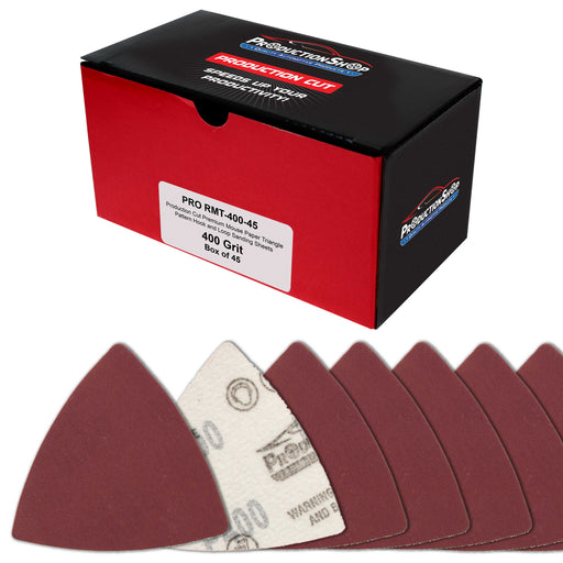 Premium 400 Grit Triangle Mouse Detail Sander Sandpaper Sheets, Box of 45 - Hook & Loop, Triangular Shaped Mouse Disc Pads - Oscillating Multi-Tools - Woodworking, Sand Furniture Paint