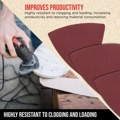 Premium 400 Grit Triangle Mouse Detail Sander Sandpaper Sheets, Box of 45 - Hook & Loop, Triangular Shaped Mouse Disc Pads - Oscillating Multi-Tools