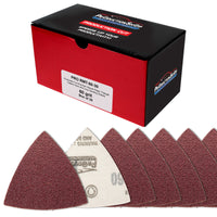 Premium 60 Grit Triangle Mouse Detail Sander Sandpaper Sheets, Box of 30 - Hook & Loop, Triangular Shaped Mouse Disc Pads - Oscillating Multi-Tools