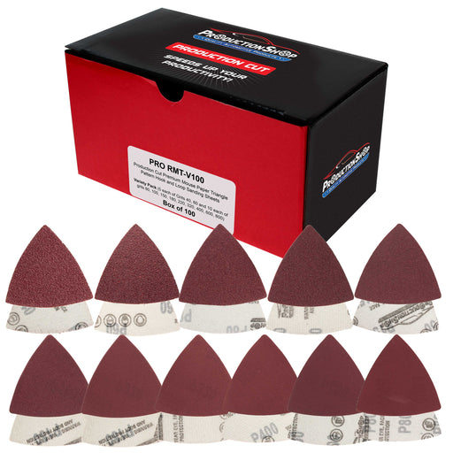 Premium Triangle Mouse Detail Sander Sandpaper Sheets, 100 Disc Variety Pack, Grits 40, 60, 80, 100, 150, 180, 220, 320, 400, 600, 800 - Hook & Loop Disc - Woodworking Furniture, Paint